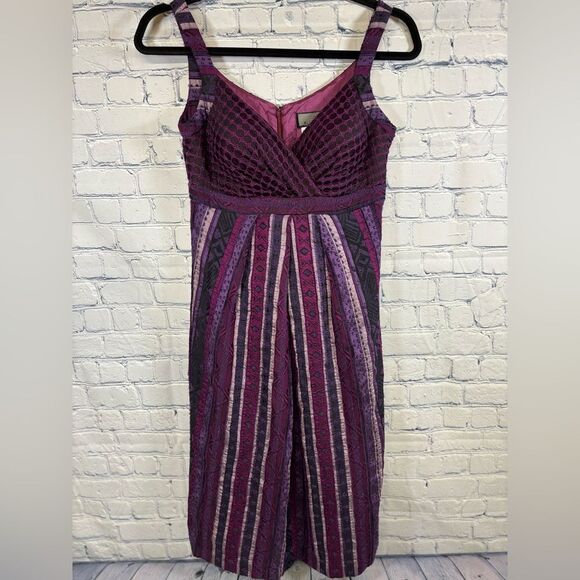 VINTAGE Allure Noir 90s Purple Pink Boho Whimsigoth Witchy Midi Dress Size 2 - Picture 1 of 10